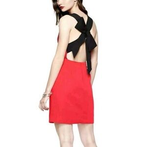 Elegant Kate Spade NY Lollipop Red Dress with Black Bow sz 4